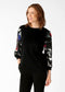 Maya Fabric 26'' Crew Neck Sweater With Printed Sleeves