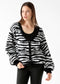 Noelle Fabric In Zebra Pattern Cardigan