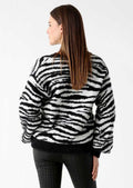Noelle Fabric In Zebra Pattern Cardigan