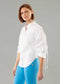 Edith 25 1/2" Rouched Sleeves Blouse