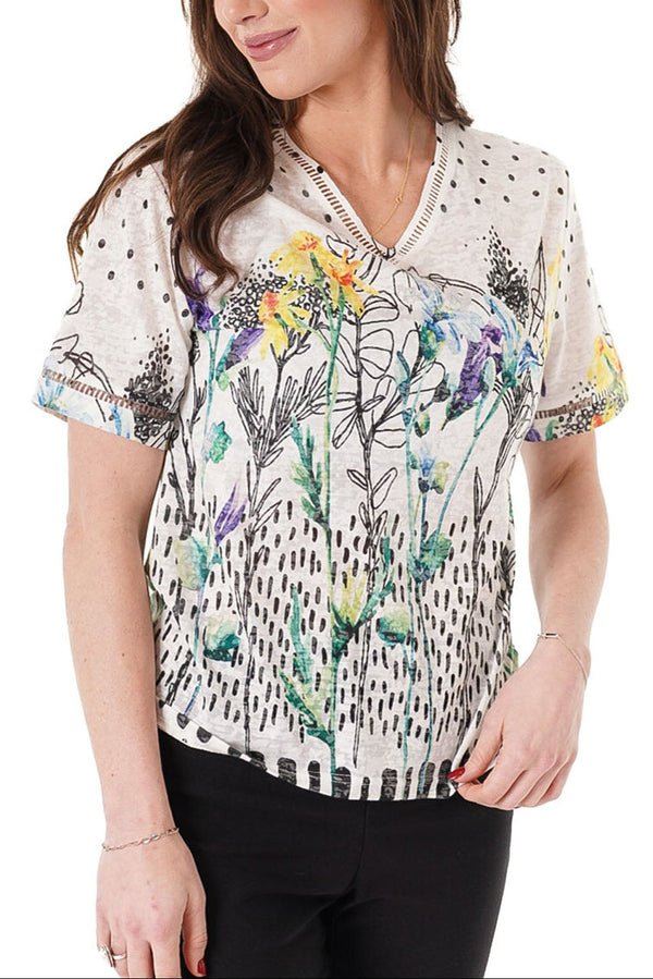 Floral Placement Print T-Shirt
