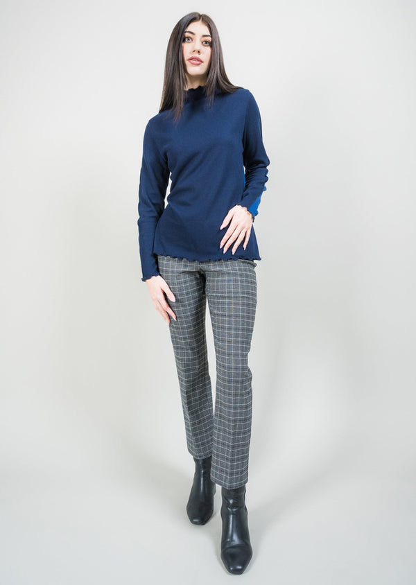 Maeve Brushed Back Plaid 28" Straight Ankle Pant