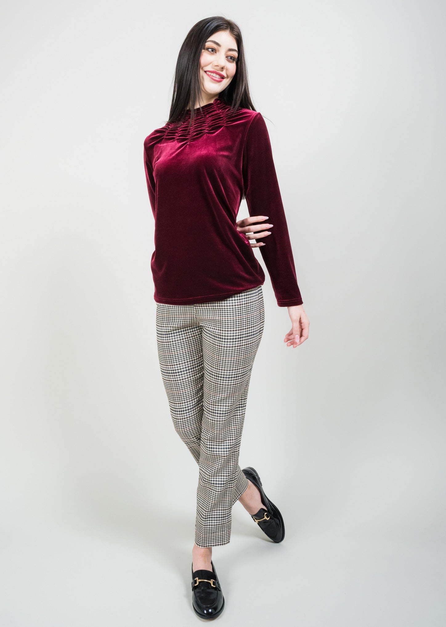 Scarlett Check 28" Slim Ankle Pant Lisette L Montreal USA