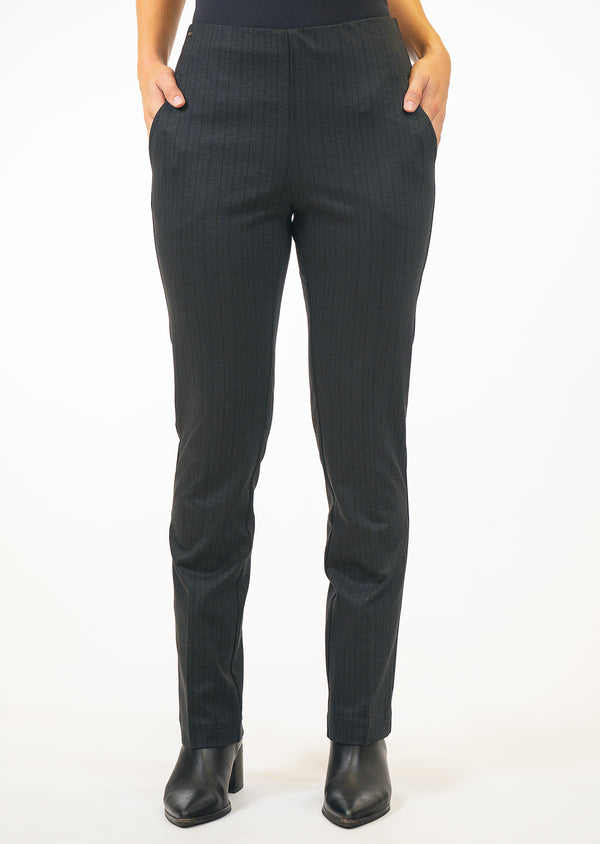 NOIR HERRINGBONE 30" Straight Leg Pant