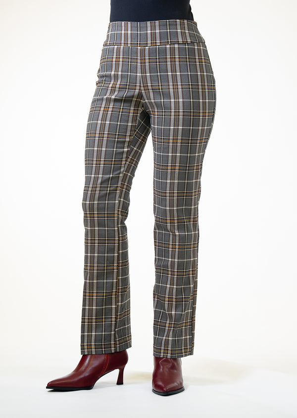 Chestnut Glen Plaid 30" Straight Pant