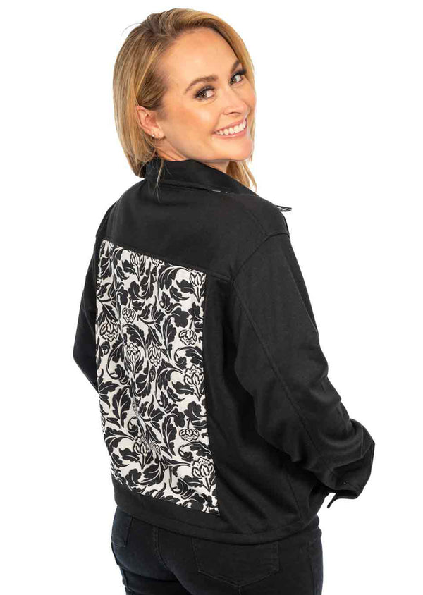 Knit Print Back Panel Jacket
