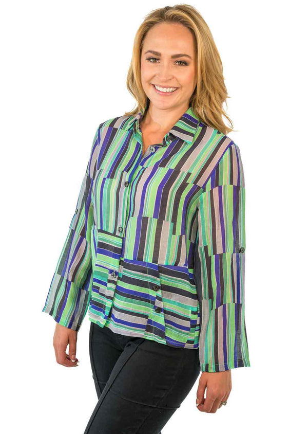 Seafoam/Purple Burnout Short Jacket