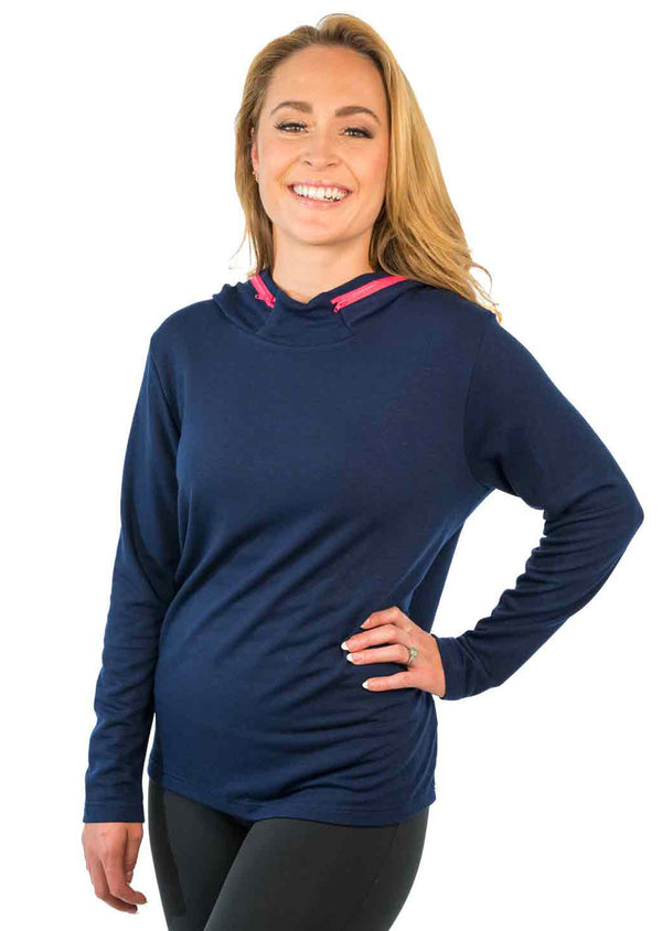 Zip Neck L/S With Hood