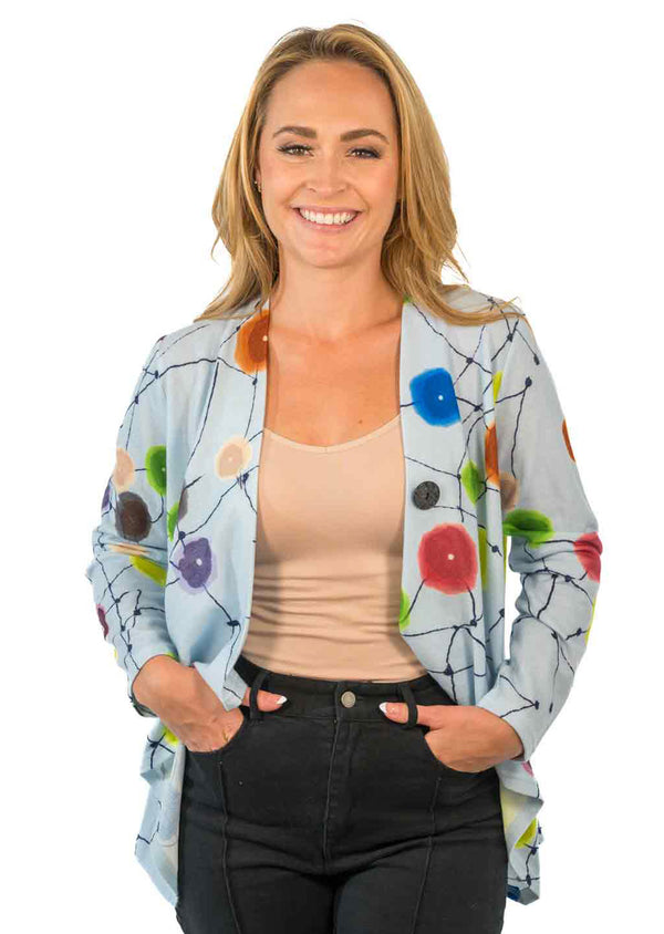 Light Blue One Button Cardigan