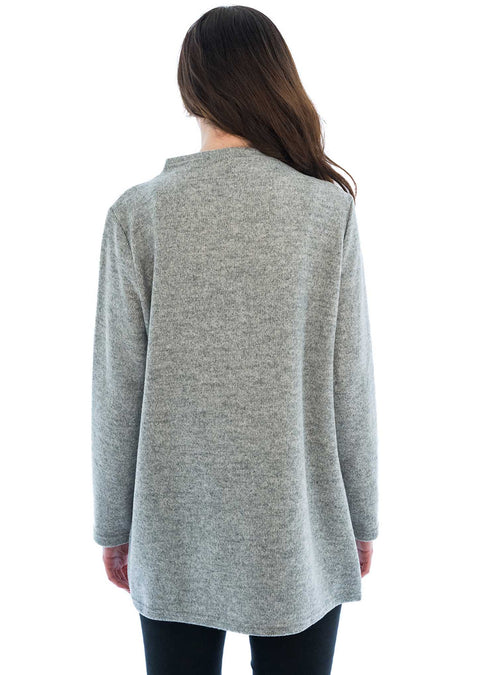 Side felted funnel neck tunic.