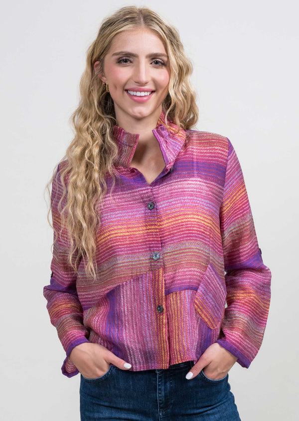 Pink Stripe Short Jacket