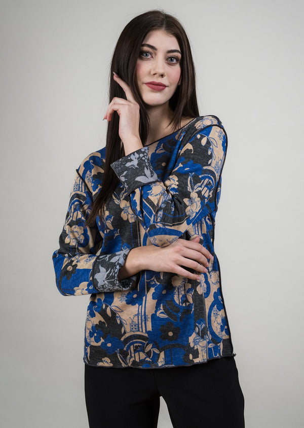 Cobalt/Black Reversible Crew Neck