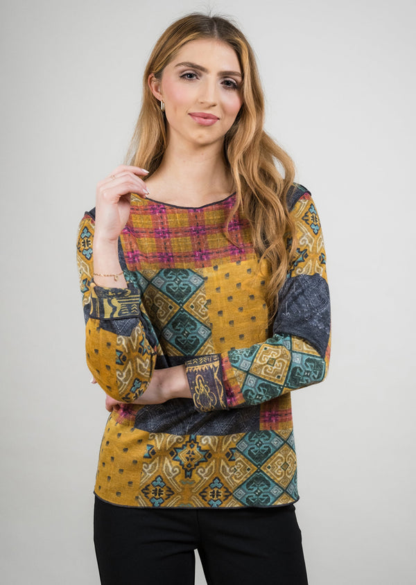 Charcoal/Gold Reversible Crew Neck