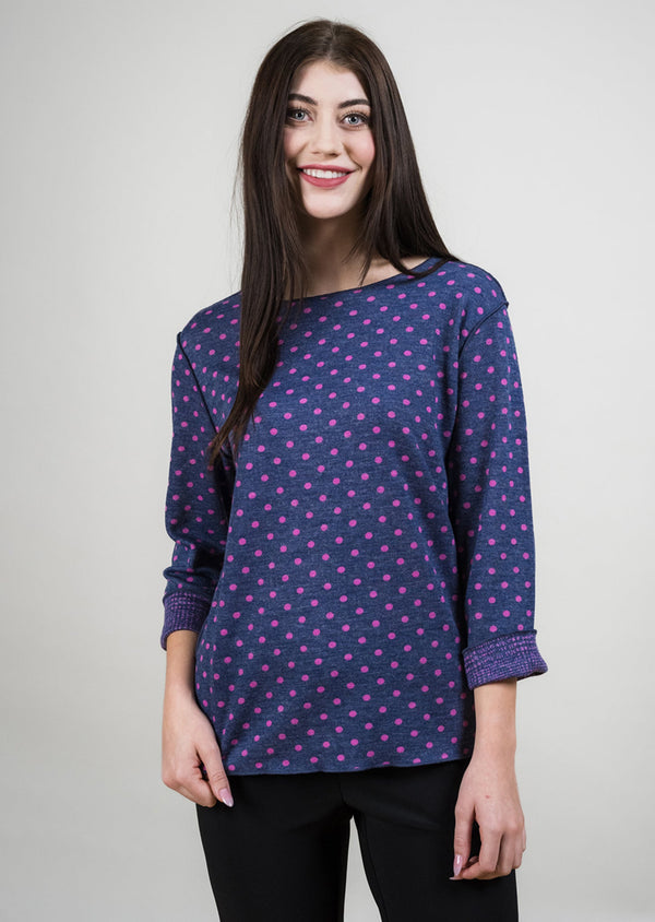 Reversible Dot Crew Neck