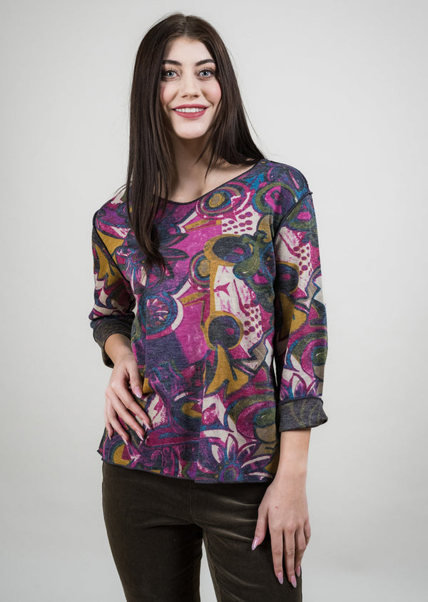 Purple/Olive Reversible V-Neck
