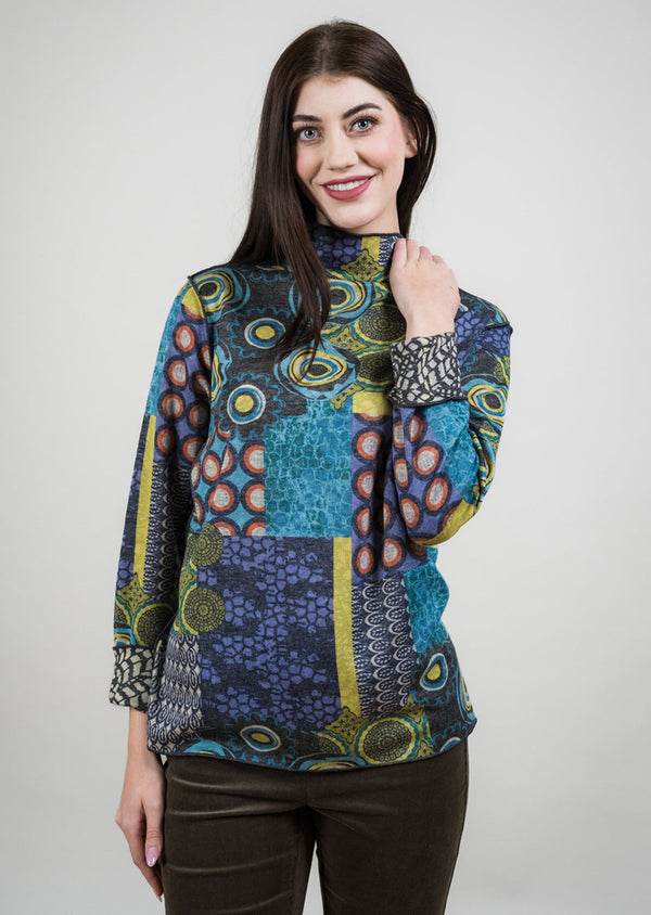 Lavender Multi Reversible Mock Neck
