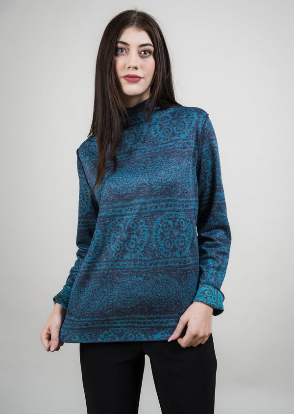 Reversible Mock Neck Sweater