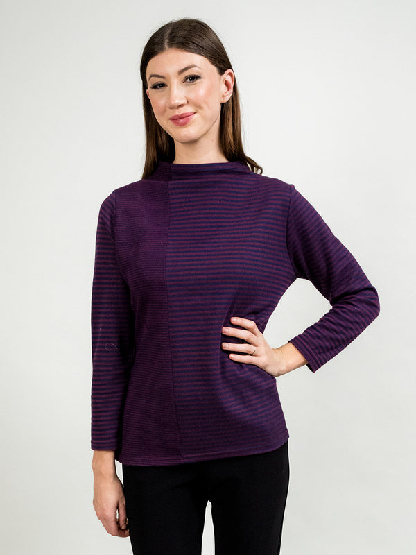 Reversible Stripe Mockneck