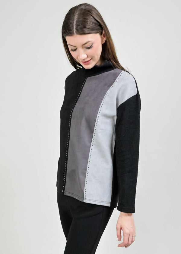 ULTRA SUEDE COLORBLOCK SWEATER