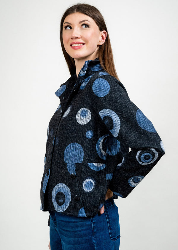 WIRE COLLAR BUTTON DETAIL DOT JACKET