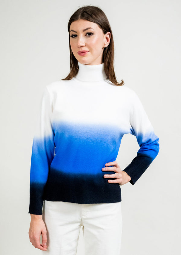 TRI-COLOR OMBRE TURTLENECK