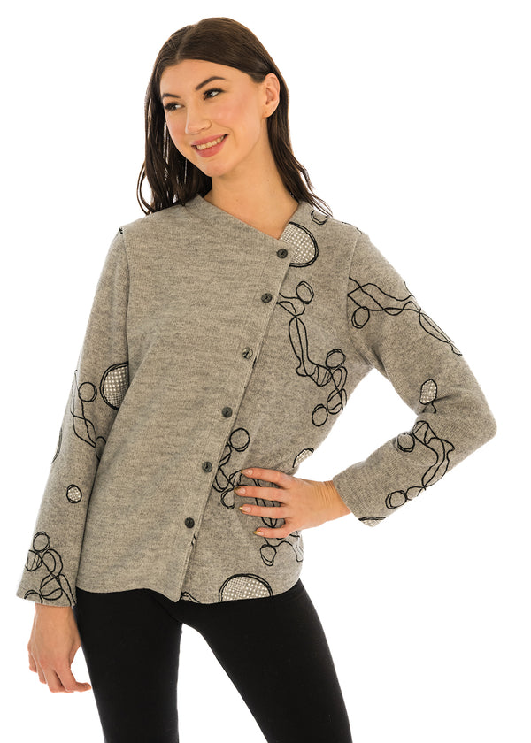 Off Set Button Cardigan