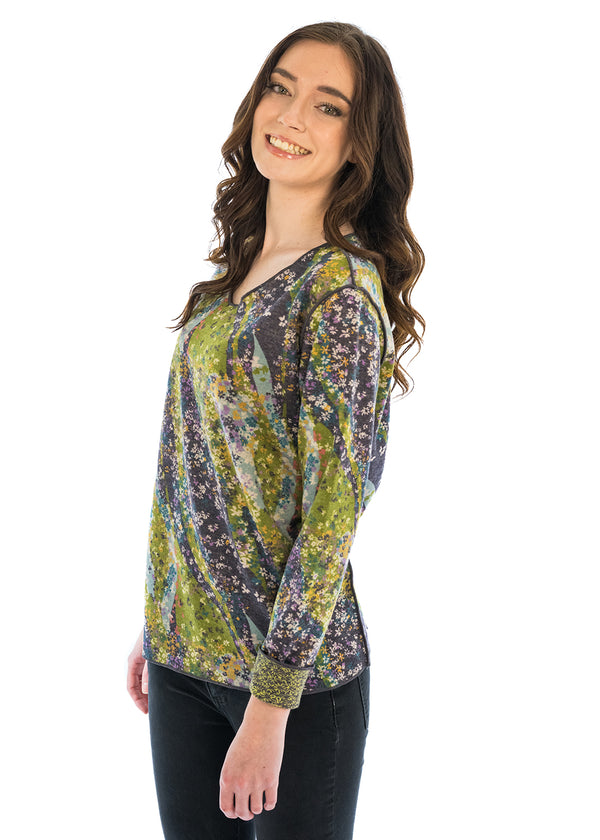 Reversible V Neck Small Floral