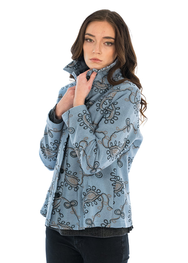 Wire Collar Button Front Jacket