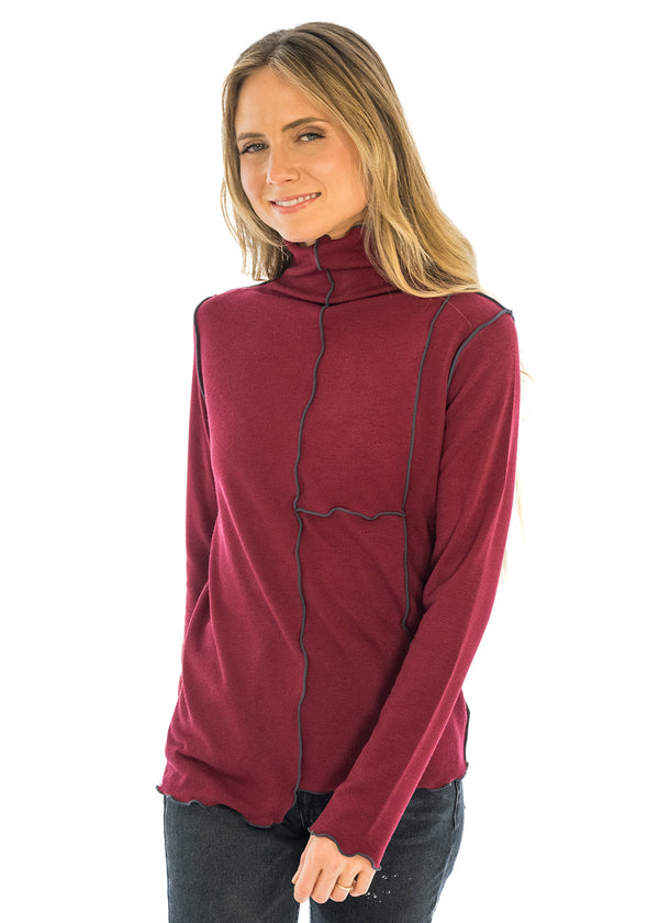 Lettuce Edge Ofset Hem With Contrast Stitch