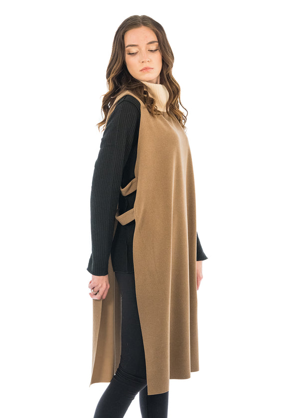 Side Tab Pull Over Long Sweater