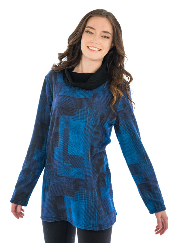 Cowl Neck Brushed Fabric