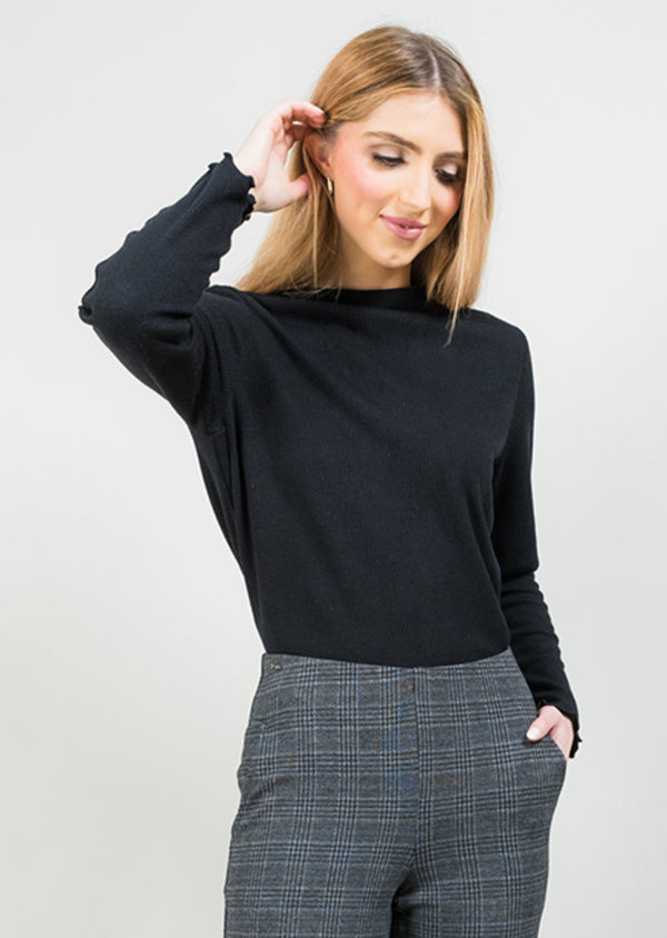 Solid Ribbed Mockneck