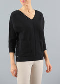 Casey 25" Knitted Sweater With "V" Neck And Pockets